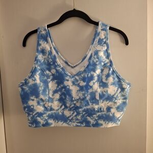 RBX Women's Light Blue and White Tank Top